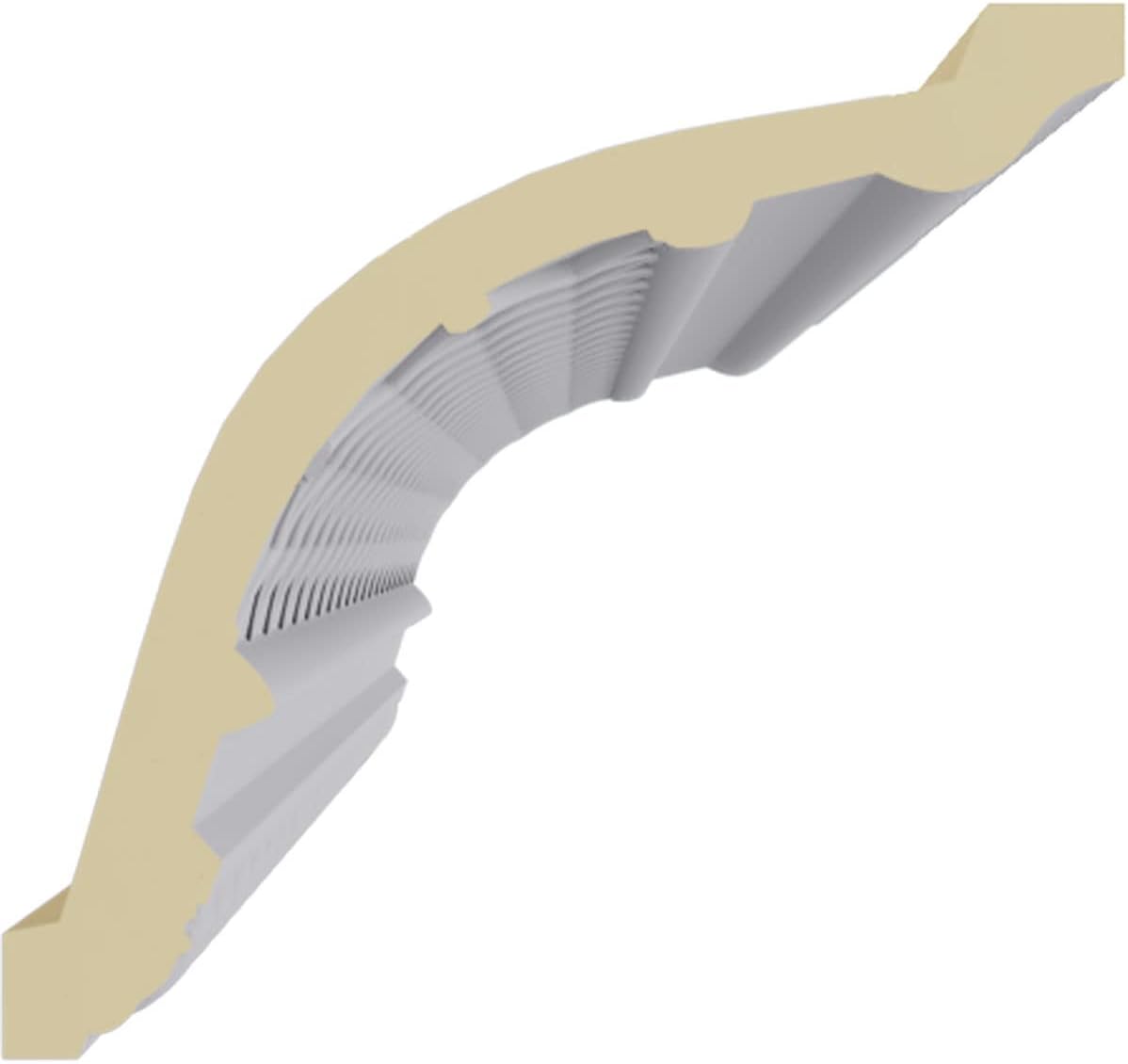 Endurathane Brightton Crown Moulding, 6"H x 6 3/8"P x 8 7/8"F x 94 1/2"L, (1 3/8" Repeat), Factory Primed