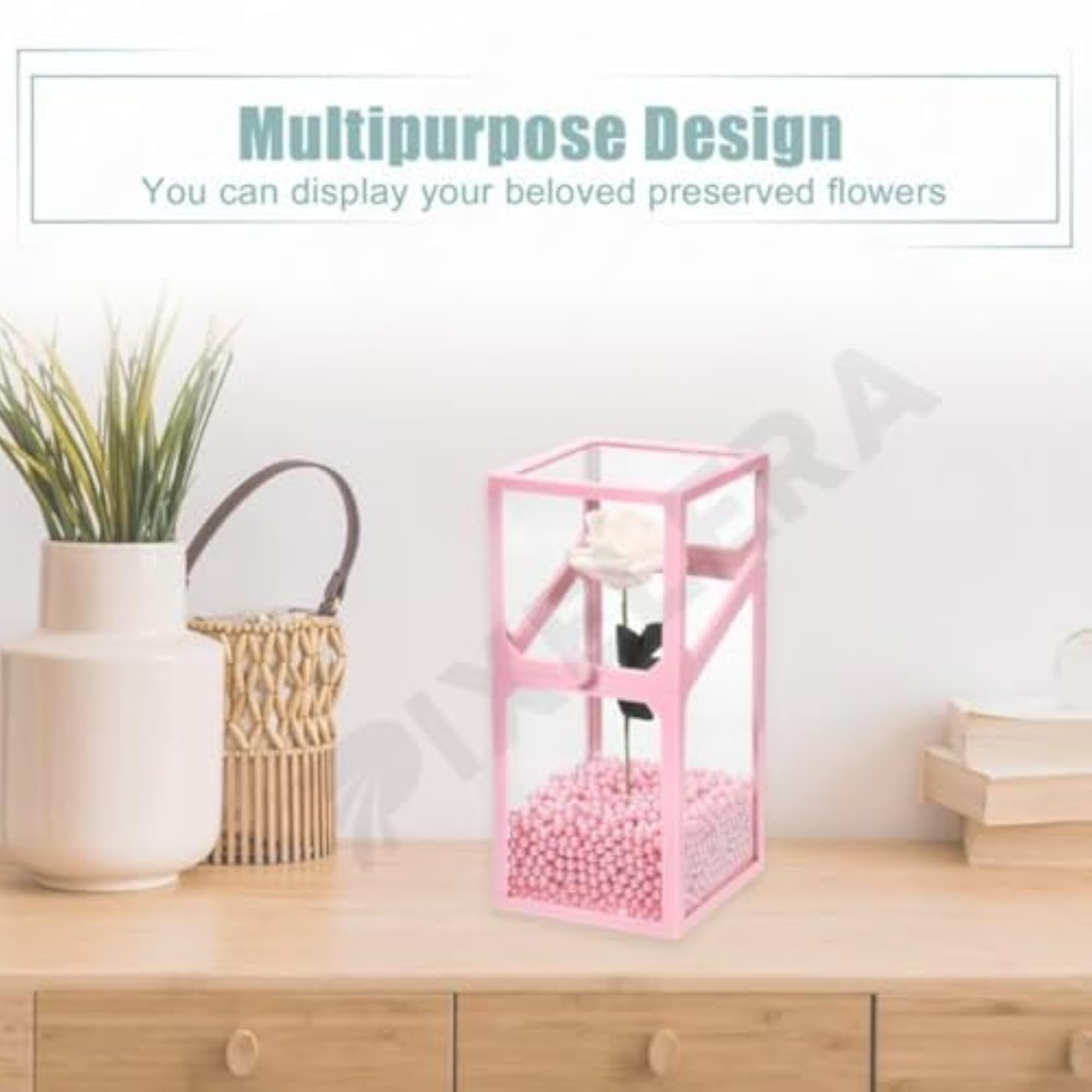 Glass Makeup Brushes Organizer with Lid