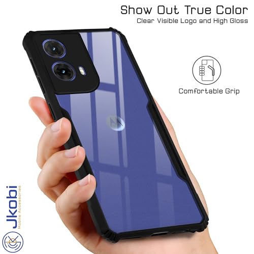 Image of Jkobi Back Cover Case for Motorola Moto G85 5G (Shockproof with Polycarbonate Clear Panel | Professional Black)