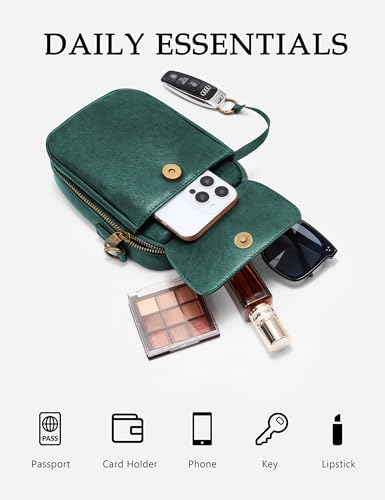 Yarnic Small Messenger Bag & Cell Phone Purse for Women(Dark Green)3