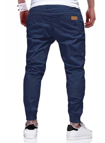 Image of JMIERR Mens Cotton Stretch Joggers Casual Twill Athletic Track Pants