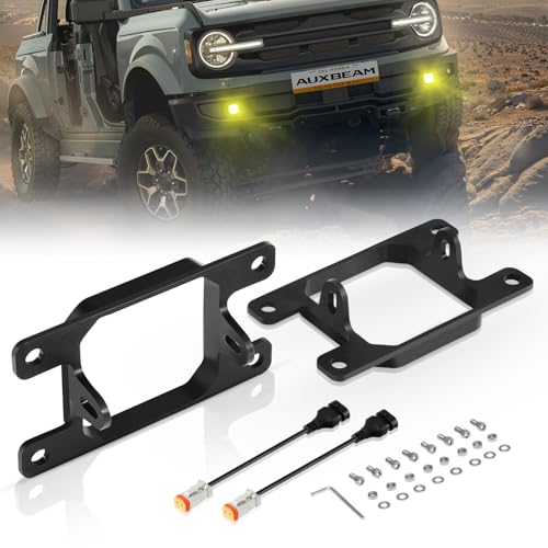 Image of Auxbeam Color Play Series Fog Light Brackets, for Ford Honda Nissan Subaru Acura, Bracket & Adapter Included, Flush Mount Off Road Lights Mounting Kit, 2 Sides, Pair