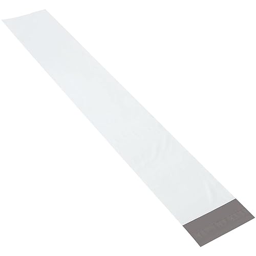 Aviditi Sobres largos de polietileno, 6 x 39 pulgadas, color blanco, autosellado con tira de desgarro, impermeable y resistente a pinchazos, para