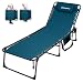 KingCamp Gepolstert Sonnenliege Klappbar, 5-Verstellbare bis 200kg, Blau