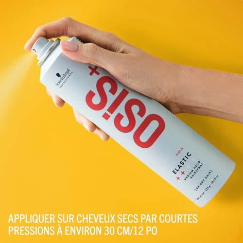 Schwarzkopf Professional OSiS Elastic Laque Cheveux Coiffant Superposable Finition Lisse Anti Humidité Protection Thermique Fixation Normale 300 ml