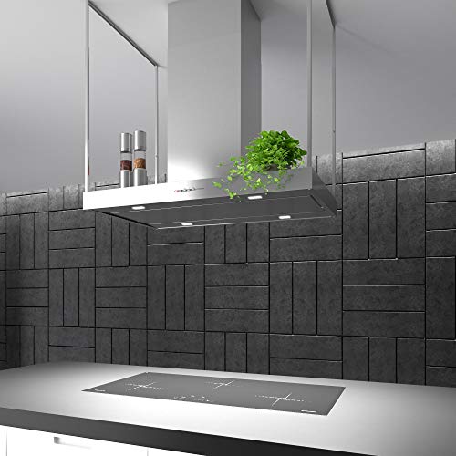 Image of Futuro Futuro Europe Series Island Mount Range Hood, Italian Stainless Steel Ceiling Chimney Hood with Perimeter Suction & Multi-Speed Blower (36 inch)