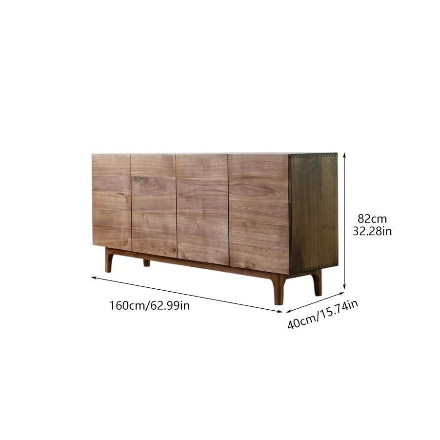 Bar kawowy 160 x 40 x 82 cm orzech wejściowy stół do przechowywania, meble z litego drewna, meble do sofy, naczynia kuchenne i zastawa stołowa szafka bufetowa z miejscem do przechowywania