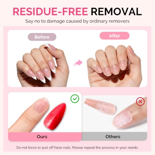 Image of MelodySusie 15ml Super Strong Nail Glue with 20ml Nail Glue Remover, Quick Dry Semi Solid Glue No UV Lamp Needed and Non-Acetone Gentle Remover Kit, Perfect for Press On Nails Application and Removal