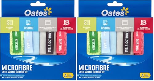 Oates Microfibre Multi-Surface Cleaning Kit 8 Pack