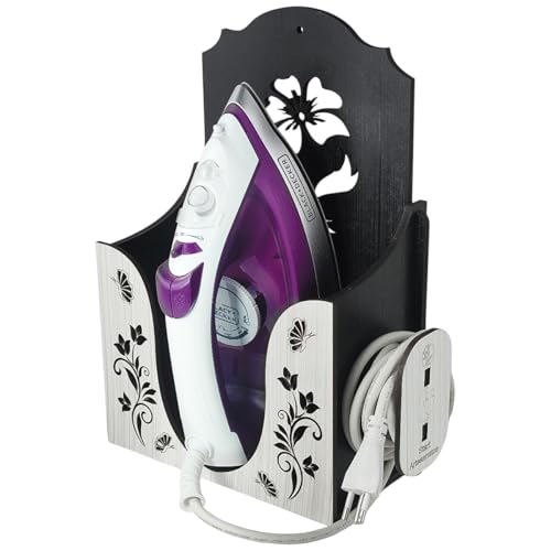 Suporte Luxo Para Ferro De Passar Roupa Praticidade Parede (Marrom Egípcio)