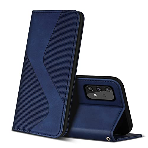 ZONNAVI Coque pour Samsung Galaxy A32 5G, Premium Étui Housse en Cuir de Protection avec [Emplacements Cartes] [Magnetique], Clapet Folio Portefeuille pour Samsung Galaxy A32 5G (Bleu)