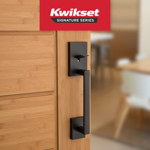 Kwikset San Clemente Front Entry Door Handle Set, No Lock, Matte Black - image 2
