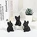 TUMBEELLUWA Black Obsidian French Bulldog Figurine Carved Crystal Puppy Statue Stone Animal Sculpture for Home Table Shelf Decor