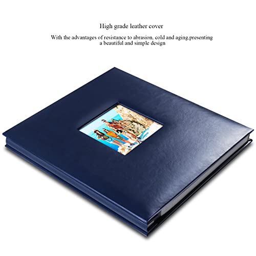 1DOT2 Photo Album Self Adhesive Pages, Leather Cover Albums with 60 Sticky Pages, Scrapbook Albums for Christmas, Wedding, Birthday Baby Gifts Hold 3X5, 4X6, 5X7, 6X8, 8X10 Photos Album Blue