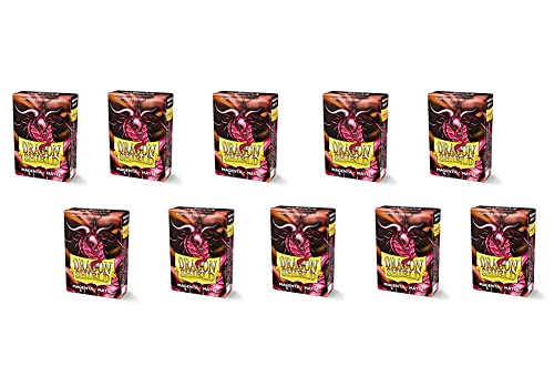 10 Packs Dragon Shield Matte Mini Japanese Magenta 60 ct Card Sleeves Display Case