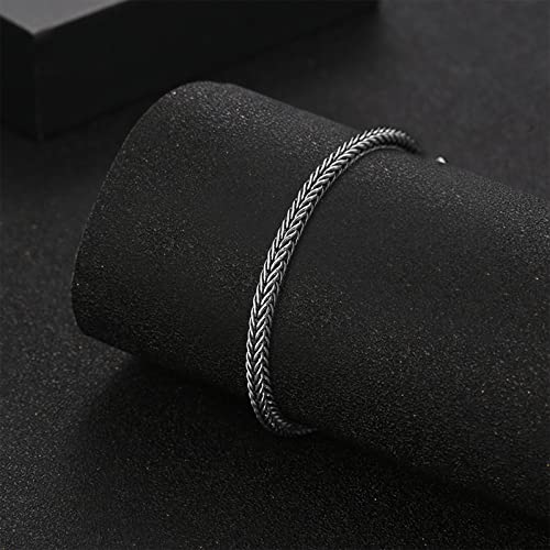 925 Sterling Silver 3mm Franco Chain Bracelet for Women Men Thin Foxtail Bracelet Solid Italian Square Bracelet3