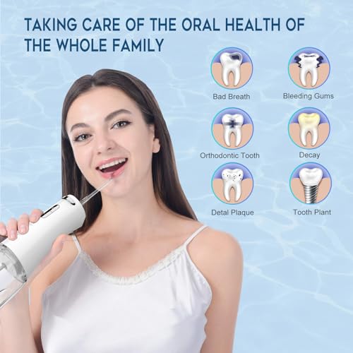 Water-Flosser-for-Teeth-Cordless-4-Modes-Oral-Irrigator-300ML-Braces-Flossers-CleanerRechargeable-Portable-IPX7-Waterproof-Oral-Irrigator-Professional-Flossing-Cleaning-Picks-for-Home-Travel