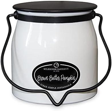 Milkhouse Candle Company, Brown Butter Pumpkin, Creamery Collection, Fall Scented Soy Candle: Butter Jar Candle, 16 Ounce