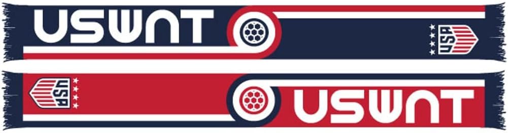 RUFFNECK Official USWNT USA Soccer Scarf | Premium Jacquard Knit Neck Scarf for Women and Men | Officially Licensed US Soccer Apparel (Retro Stripe)