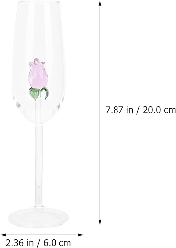 Miniatura 6 de DOITOOL Copa de vino rosa, copa de vino de cristal, copa de vino tinto, copas de cóctel para boda, fiesta de cumpleaños, festival