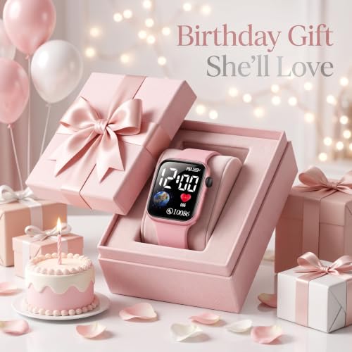 Image of GOLDENIZE FASHION Smart Watch for Kids Girls /Boys, Brthday Return Gift for Kids, Luminous LED Display Fashionable Kids Digital Watches Waterproof Sports Square Electronic Watch for Kid, Boy /Girls