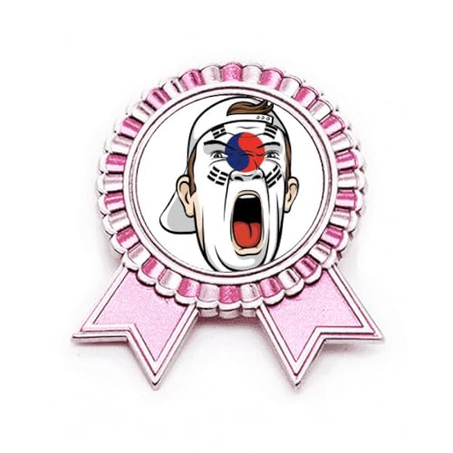Broche rose drapeau coréen pour personnaliser votre trousse de maquillage en métal