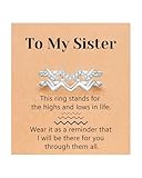 Eryuor Sister Birthday Gifts from Sisters Christmas Valentines Wave Ring for Women