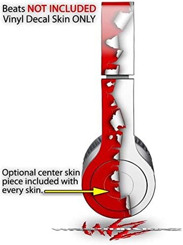 Skin Decal Wrap Works with Original Beats Solo HD Headphones Ripped Colors Red White Skin Only (Headphones NOT Included)