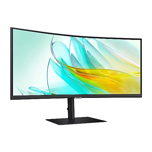 SAMSUNG 34” ViewFinity S65UA Series Ultrawide QHD Curved Monitor, HDR10, 100Hz, 350 nit, USB- C, Adjustable Stand, Intelligent Eye Care, LS34C650UANXGO, Black - Image 3