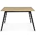 IDMarket - Skandinavischer ausziehbarer Tisch Rechteck INGA 4-8 Personen Holzplatte Schwarze Beine 110-150 cm