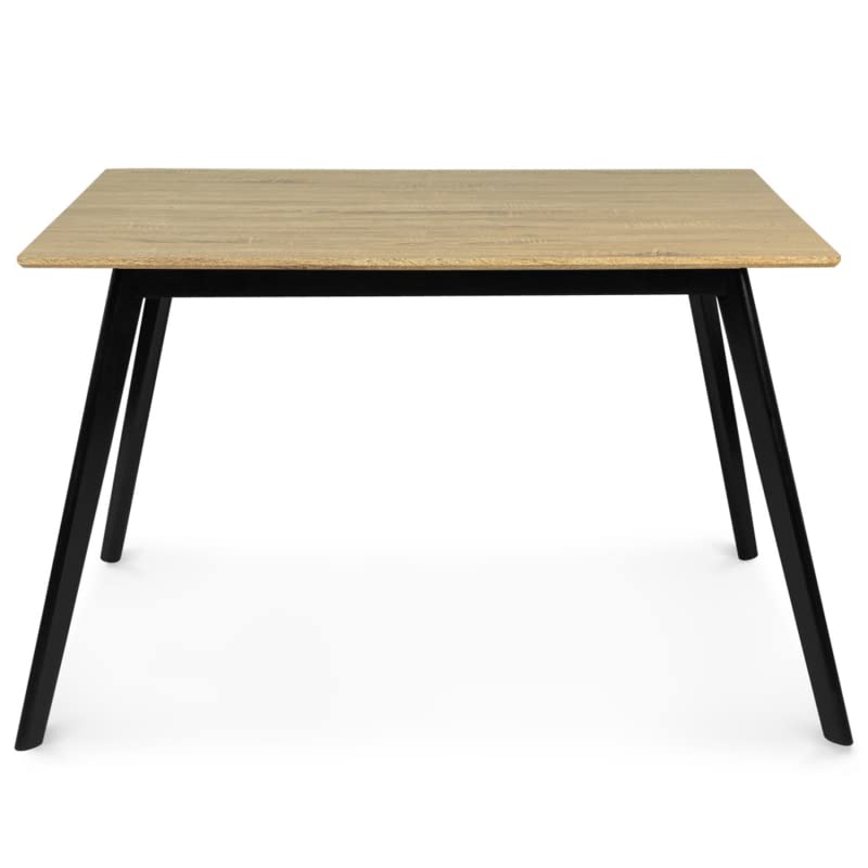 IDMarket - Skandinavischer ausziehbarer Tisch Rechteck INGA 4-8 Personen Holzplatte Schwarze Beine 110-150 cm