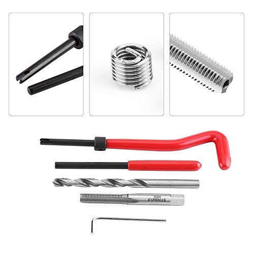 Sangmei Kit de inserção de reparo de rosca métrica de 30 unidades M5 M6 M8 M10 M12 M14 Helicoil Car