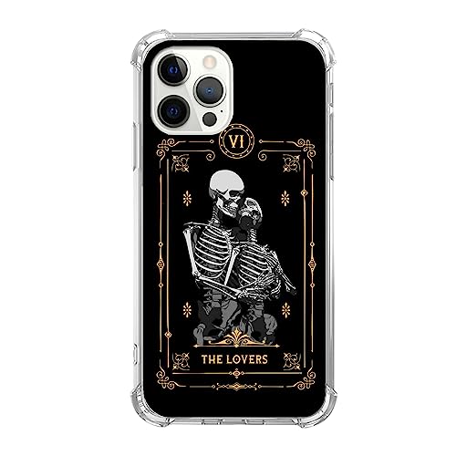 Liehad The Lover Skull Tarot Phone Case Compatible with iPhone 16 Pro Max, Goth Skeleton Lovers Cover for Men Girls Women Boys, Shockproof Protective TPU Case by Liehad - Used condition - US$5.94