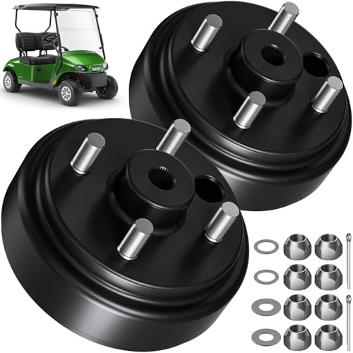 Mumpprce Golf Cart Brake Drum Hub Assembly 2 Pcs