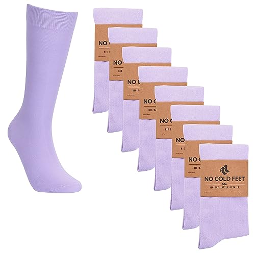 Fun Purple Colorful Novelty Socks for Men for Dress Casual Formal Groomsmen Wedding, 8 Pack