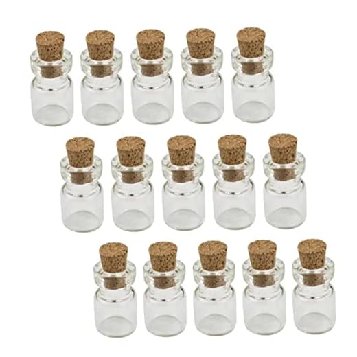Små glasburkar, mini glasflaskor korkade önskar flaskor diy miniatyr flaskor korkstoppare glasburkar 0,5 ml 50 st, korkstoppare önskar flaskor