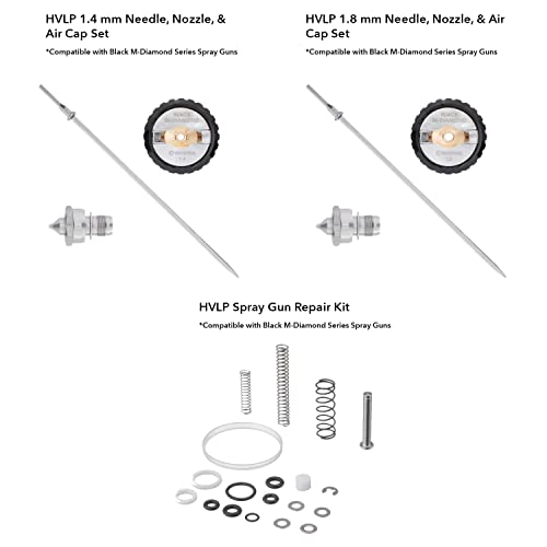 Intertool Hvlp 1.3 Mm Air Spray Gun With 1.4 Mm And 1.8 Mm Nozzle Kits, Plus Spare Parts Kits Pt08-0163B #TOP2