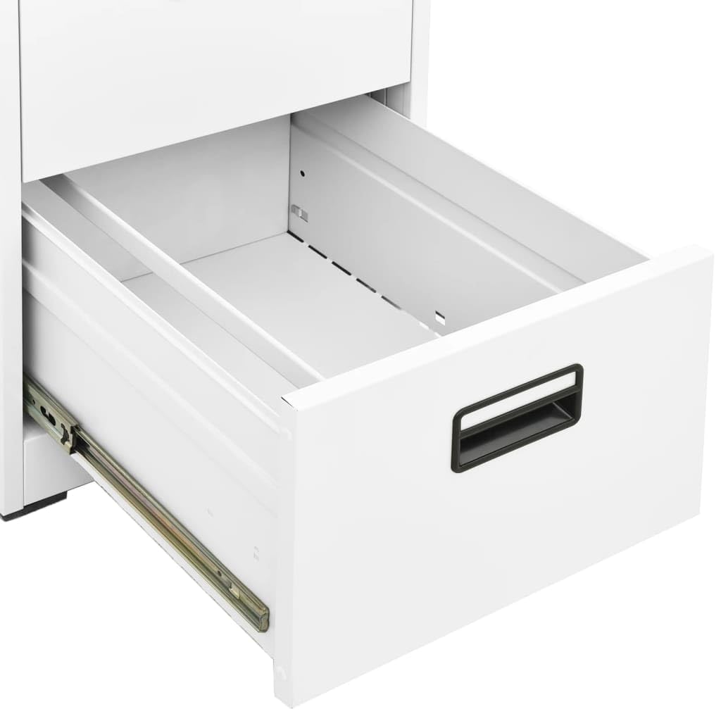 vidaXL Armadio Classificatore Bianco 46x62x133 cm in Acciaio