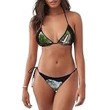 waterfalls ensemble Matériau du produit : cet ensemble bikini pour femme motif cascade de montagne L est fabriqué en tissu polyester avec un motif imprimé intégral. Il dispose d'un design en deux pièces, est sans soutien-gorge et comprend des coussinets de soutien-gorge amovibles.