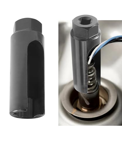 SCUARI O2 Sensor Socket,Oxygen Sensor Socket with Side Wire Cutout,Sensor Tube Wrench Removal Tool,Car Accessories,3/8 Inch Drive x 0.39 Inch 6-Point fits All Vehicle O2 Removal and Installation