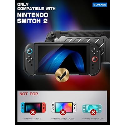 SUPCASE Unicorn Beetle Pro Case for Nintendo Switch 2 2025, [Military-Grade Protection] [Joy Con Remove Friendly] Dockable Integrated Cover Accessories Compatible with Switch 2, Black