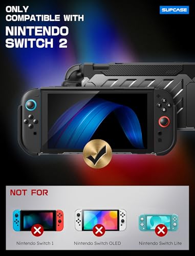 Image of SUPCASE Unicorn Beetle Pro Case for Nintendo Switch 2 2025, [Military-Grade Protection] [Joy Con Remove Friendly] Dockable Integrated Cover Accessories Compatible with Switch 2, Black