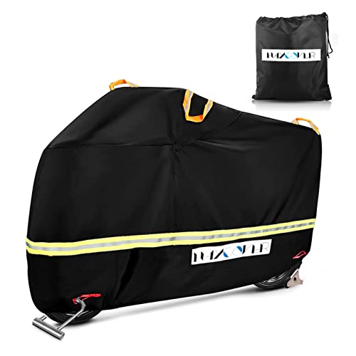 Waterproof Motorcycle Cover,Winter Snow Cover All-Weather Outdoor Protection & Reflective Anti-Tear Heavy Motorcycle Cover For Harley, Honda, Suzuki, Kawasaki, Yamaha Motors-Xl(96.5X41.3X49.2 Inch) #TOP4