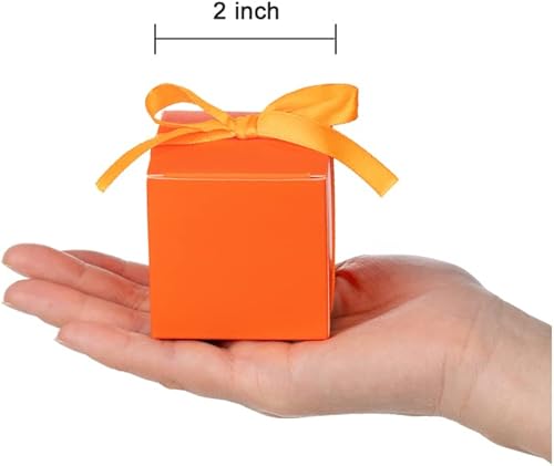 Miniatura 4 de Black Gift Candy Box with Gold Dots Bulk 2x2x2 inches with Ribbon Party Favor Box, Gold Dots,Pack of 50