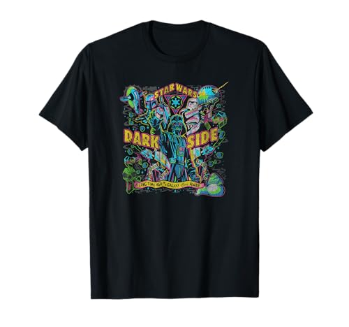 T-shirt Star Wars Psychedelic Dark Side en coton noir pour fan de pop culture