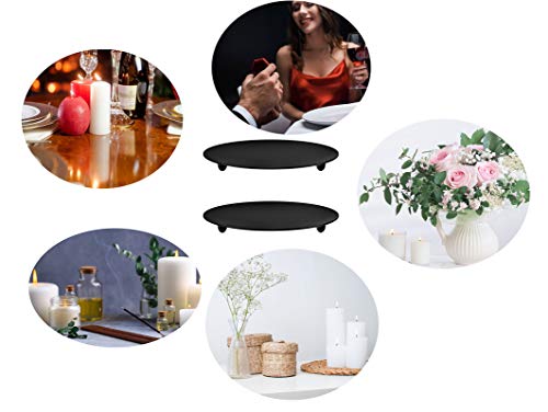 2 Pcs Black 4.3 Inch Iron Candle Holder for Taper Candles, Wedding, Dinning, Party Decoration (11cm Black 2pcs)