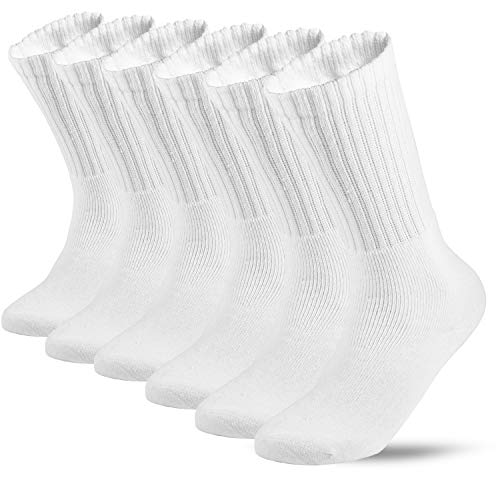 6 pairs men's sport athletic work cotton heavy cushion casual cre…