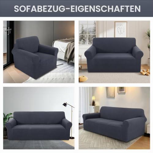 Luxshare Home Stretch Sofaüberzug waschbar Rutschfester Möbelschutz mit elastischem Bund & Schaumstoff Kratzfester Sofabezug für… – Ansicht 7