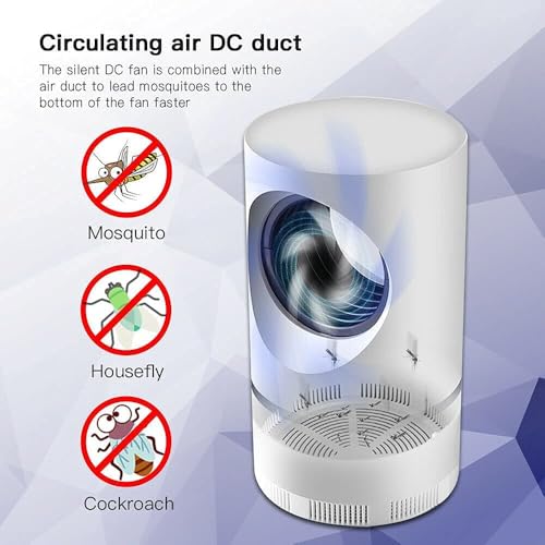 Image of Electric Mosquito Killer Lamp UV LED Bug Zapper Trap, USB Powered Insect Killer Light Chemical-Free Mosquito, Fly & Bug Control Lamp for Indoor Home, Bedroom & Kitchen Use (White)
