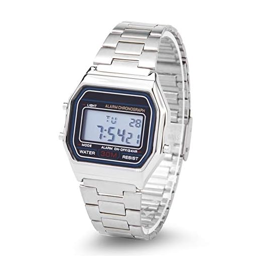 Reloj Digital LED Back Light Wristwatch Chic Watch Watch para hombres mujeres, rectángulo electrónico reloj plata reloj de pulsera digital reloj relojes de negocios relojes